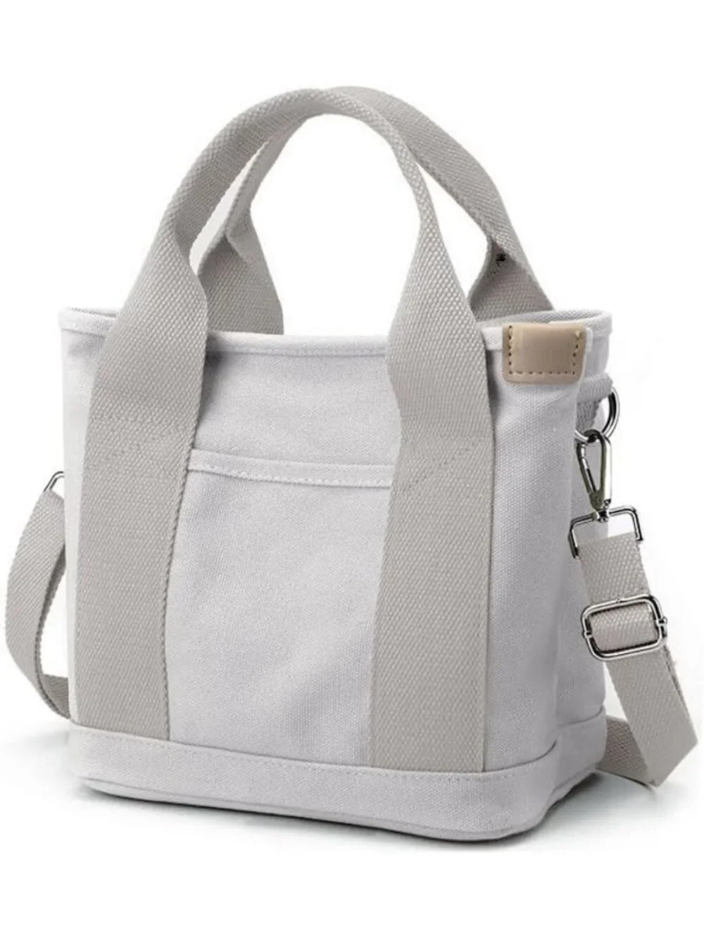 Stylish Small Canvas Tote Bag with Zipper - Versatile Crossbody & Shoulder Bag